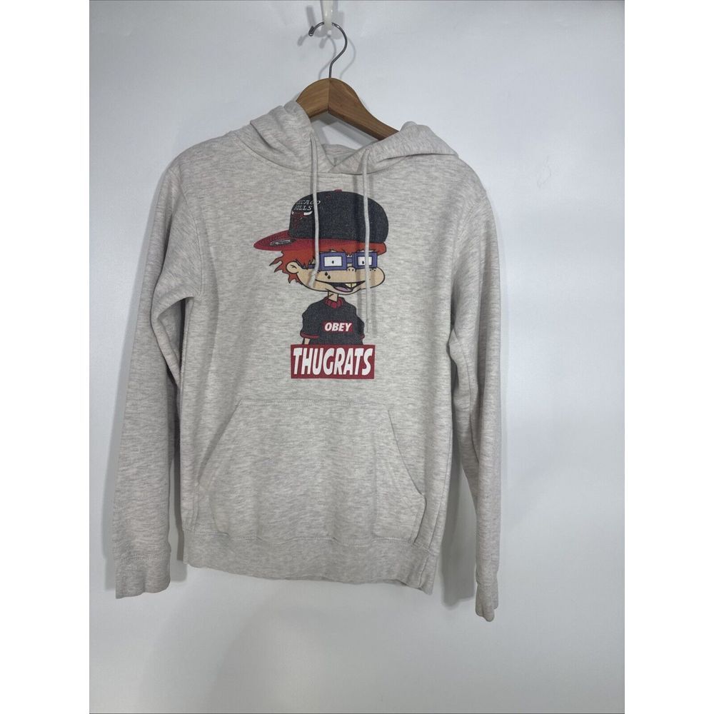 Delta Apparel Rugrats Chuckie Thugrats‎ Obey Bulls Gray Hoodie Mens Small